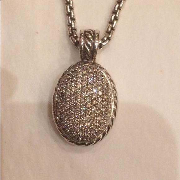 David Yurman Jewelry - david yurman oval pave diamond necklace
